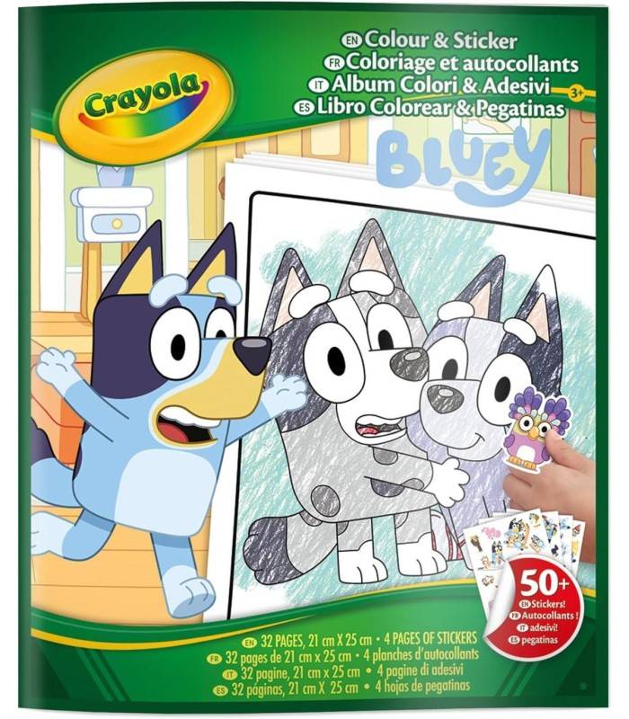 Libro Para Colorear + Stickers Bluey