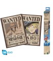 ONE PIECE Set 2 Pósters Chibi 52x38 Wanted Sabo & Ace