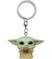 Llavero Pocket POP Star Wars The Mandalorian Yoda The Child with Cup