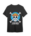 Camiseta One Piece Skull Circle Negro Infantil